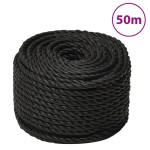 vidaXL Frânghie de lucru, negru, 14 mm, 50 m, polipropilenă vidaXL Frânghie de lucru, negru, 14 mm, 50 m, polipropilenă