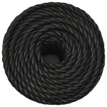 vidaXL Frânghie de lucru, negru, 20 mm, 50 m, polipropilenă vidaXL Frânghie de lucru, negru, 20 mm, 50 m, polipropilenă