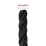 vidaXL Frânghie de lucru, negru, 20 mm, 50 m, polipropilenă vidaXL Frânghie de lucru, negru, 20 mm, 50 m, polipropilenă