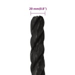 vidaXL Frânghie de lucru, negru, 20 mm, 100 m, polipropilenă vidaXL Frânghie de lucru, negru, 20 mm, 100 m, polipropilenă