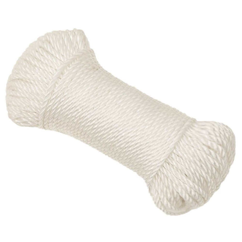 vidaXL Frânghie de lucru, alb, 3 mm, 100 m, polipropilenă