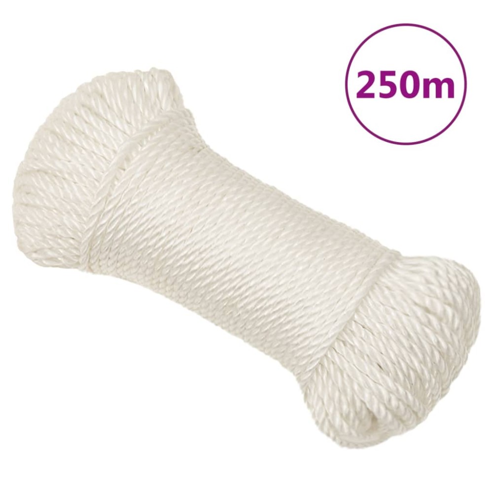 vidaXL Frânghie de lucru, alb, 3 mm, 250 m, polipropilenă