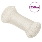 vidaXL Frânghie de lucru, alb, 3 mm, 250 m, polipropilenă
