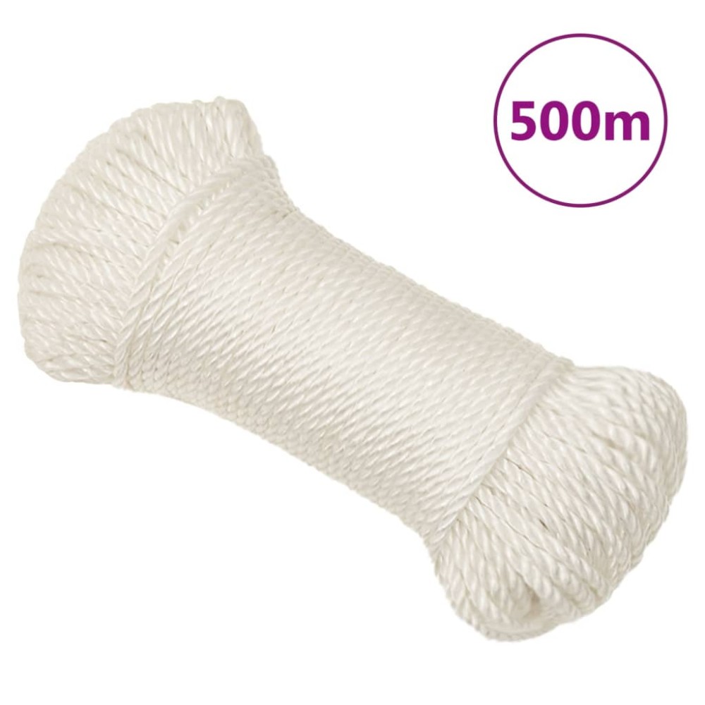 vidaXL Frânghie de lucru, Alb, 8 mm, 500 m, polipropilenă