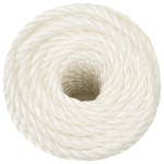 vidaXL Frânghie de lucru, Alb, 12 mm, 50 m, polipropilenă