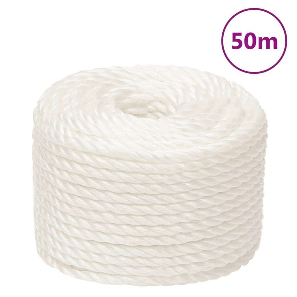 vidaXL Frânghie de lucru, Alb, 24 mm, 50 m, polipropilenă