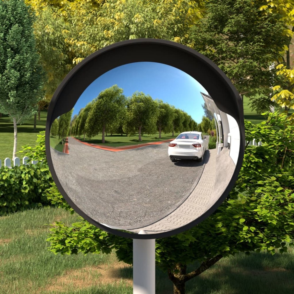 vidaXL Oglindă de trafic convexă exterior, negru, Ø45 cm, policarbonat