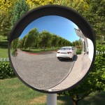 vidaXL Oglindă de trafic convexă exterior, negru, Ø60 cm, policarbonat vidaXL Oglindă de trafic convexă exterior, negru, Ø60 cm, policarbonat