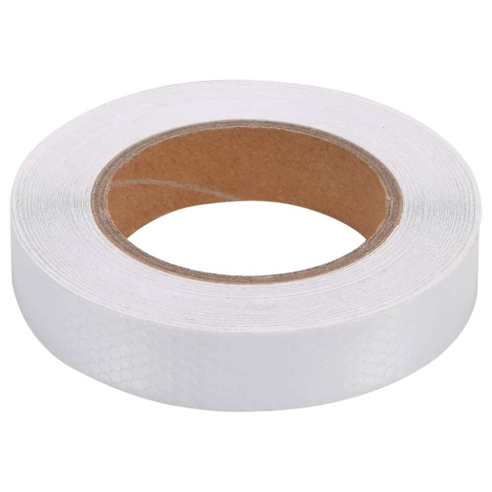 vidaXL Banda reflectorizantă, alb, 2,5 cm x 20 m, PVC