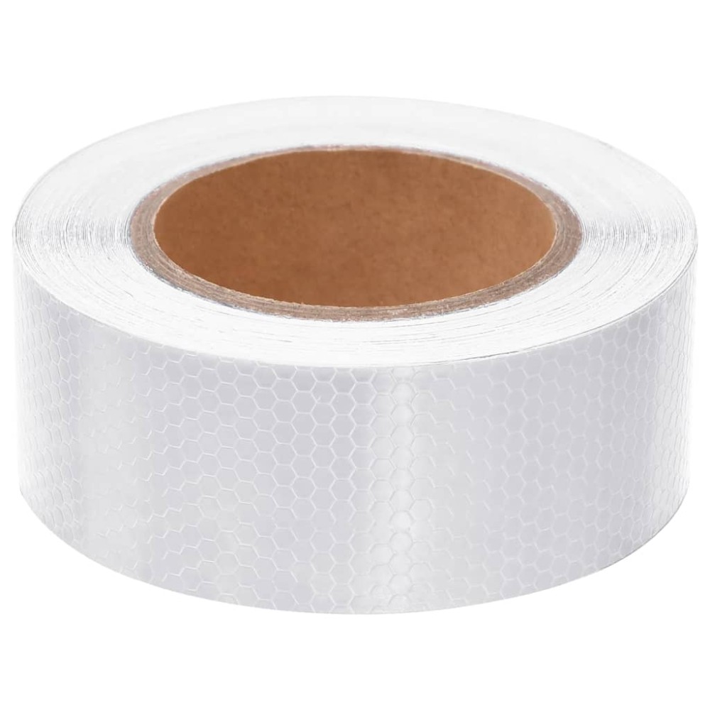 vidaXL Banda reflectorizantă, alb, 5 cm x 20 m, PVC