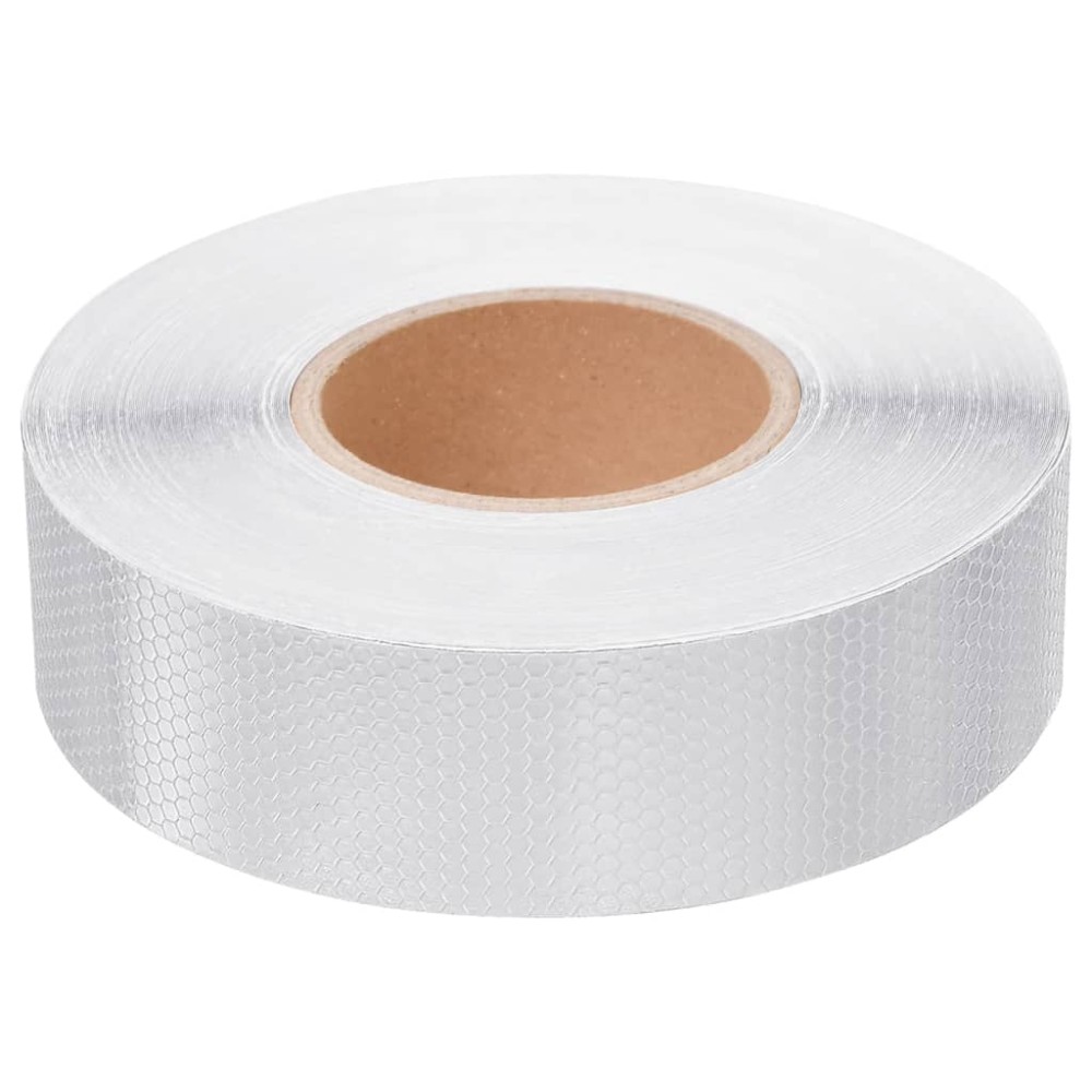 vidaXL Banda reflectorizantă, alb, 5 cm x 50 m, PVC