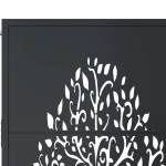 vidaXL Poartă pentru grădină, antracit, 105x205 cm, oțel, design copac