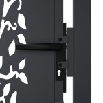 vidaXL Poartă pentru grădină, antracit, 105x205 cm, oțel, design copac