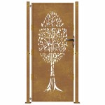 vidaXL Poartă de grădină, 105x205 cm, oțel corten, model copac vidaXL Poartă de grădină, 105x205 cm, oțel corten, model copac