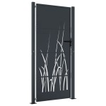vidaXL Poartă pentru grădină, antracit, 105x205 cm, oțel, model iarbă vidaXL Poartă pentru grădină, antracit, 105x205 cm, oțel, model iarbă