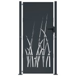 vidaXL Poartă pentru grădină, antracit, 105x205 cm, oțel, model iarbă vidaXL Poartă pentru grădină, antracit, 105x205 cm, oțel, model iarbă