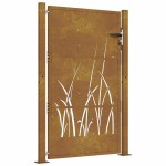 vidaXL Poartă pentru grădină, 105x130 cm, oțel corten, model iarbă vidaXL Poartă pentru grădină, 105x130 cm, oțel corten, model iarbă