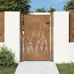 vidaXL Poartă pentru grădină, 105x130 cm, oțel corten, model iarbă vidaXL Poartă pentru grădină, 105x130 cm, oțel corten, model iarbă