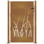 vidaXL Poartă pentru grădină, 105x155 cm, oțel corten, model iarbă