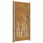 vidaXL Poartă pentru grădină, 105x205 cm, oțel corten, model iarbă