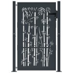 vidaXL Poartă pentru grădină, antracit, 105x155 cm, oțel, model bambus