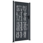 vidaXL Poartă pentru grădină, antracit, 105x180 cm, oțel, model bambus vidaXL Poartă pentru grădină, antracit, 105x180 cm, oțel, model bambus
