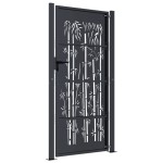 vidaXL Poartă pentru grădină, antracit, 105x180 cm, oțel, model bambus vidaXL Poartă pentru grădină, antracit, 105x180 cm, oțel, model bambus