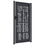 vidaXL Poartă pentru grădină, antracit, 105x205 cm, oțel, model bambus