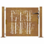 vidaXL Poartă pentru grădină, 105x105 cm, oțel corten, model bambus