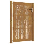 vidaXL Poartă pentru grădină, 105x130 cm, oțel corten, model bambus