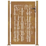 vidaXL Poartă pentru grădină, 105x155 cm, oțel corten, model bambus vidaXL Poartă pentru grădină, 105x155 cm, oțel corten, model bambus