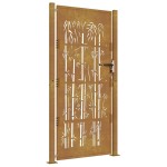vidaXL Poartă pentru grădină, 105x205 cm, oțel corten, model bambus