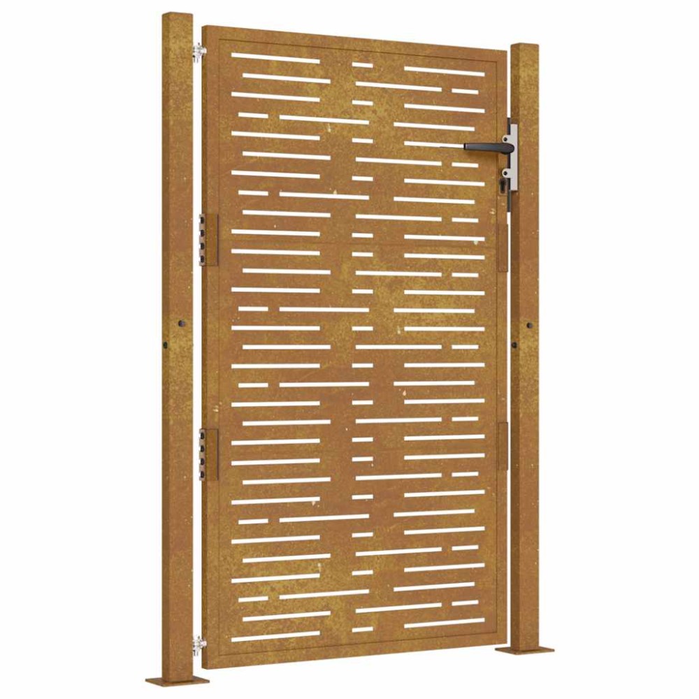 vidaXL Poartă pentru grădină, 105x130 cm, oțel corten, dreptunghiuri