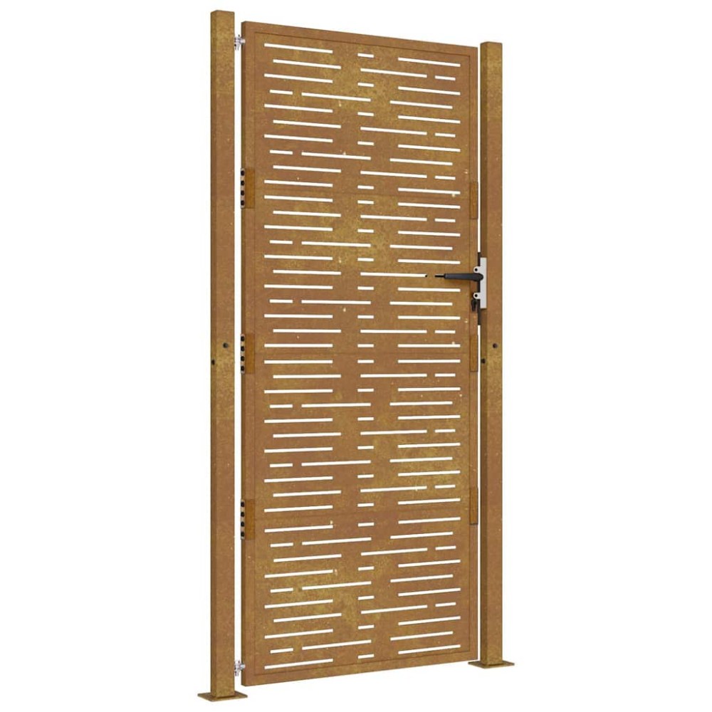 vidaXL Poartă pentru grădină, 105x205 cm, oțel corten, dreptunghiuri