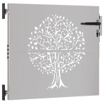 vidaXL Poartă pentru grădină, 85x75 cm, oțel corten, model copac