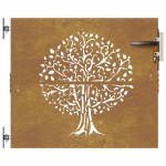 vidaXL Poartă pentru grădină, 85x75 cm, oțel corten, model copac