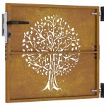 vidaXL Poartă pentru grădină, 85x75 cm, oțel corten, model copac