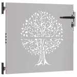 vidaXL Poartă pentru grădină, 85x100 cm, oțel corten, model copac vidaXL Poartă pentru grădină, 85x100 cm, oțel corten, model copac