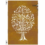 vidaXL Poartă pentru grădină, 85x125 cm, oțel corten, model copac