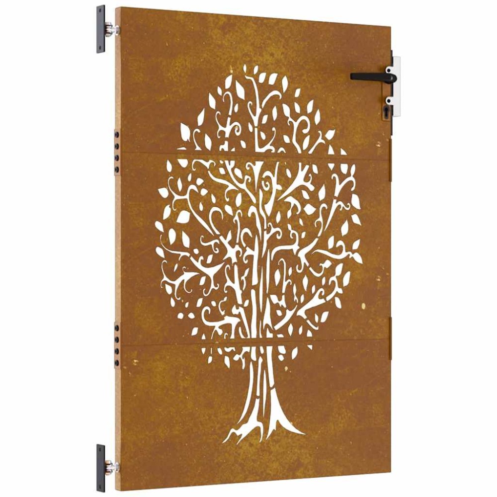vidaXL Poartă pentru grădină, 85x150 cm, oțel corten, model copac