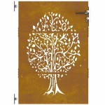 vidaXL Poartă pentru grădină, 85x150 cm, oțel corten, model copac
