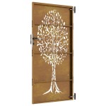 vidaXL Poartă pentru grădină, 85x200 cm, oțel corten, model copac vidaXL Poartă pentru grădină, 85x200 cm, oțel corten, model copac