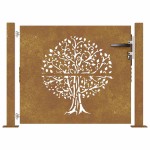 vidaXL Poartă pentru grădină, 105x105 cm, oțel corten, model copac vidaXL Poartă pentru grădină, 105x105 cm, oțel corten, model copac