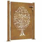 vidaXL Poartă pentru grădină, 105x130 cm, oțel corten, model copac vidaXL Poartă pentru grădină, 105x130 cm, oțel corten, model copac