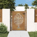 vidaXL Poartă pentru grădină, 105x130 cm, oțel corten, model copac vidaXL Poartă pentru grădină, 105x130 cm, oțel corten, model copac