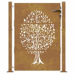 vidaXL Poartă pentru grădină, 105x130 cm, oțel corten, model copac vidaXL Poartă pentru grădină, 105x130 cm, oțel corten, model copac