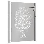 vidaXL Poartă pentru grădină, 105x155 cm, oțel corten, model copac