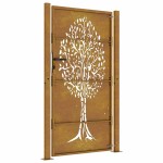vidaXL Poartă pentru grădină, 105x180 cm, oțel corten, model copac vidaXL Poartă pentru grădină, 105x180 cm, oțel corten, model copac