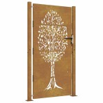 vidaXL Poartă de grădină, 105x205 cm, oțel corten, model copac vidaXL Poartă de grădină, 105x205 cm, oțel corten, model copac