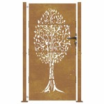 vidaXL Poartă de grădină, 105x205 cm, oțel corten, model copac vidaXL Poartă de grădină, 105x205 cm, oțel corten, model copac